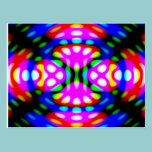 Spaß-Postkarte, psychedelisches Neonlicht-Wirbeln postkarten