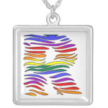 Spaß-Regenbogenzebra-Druck-Initialen Personalisierter Schmuck