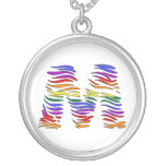 Spaß-Regenbogenzebra-Druck-Initialen Halsketten