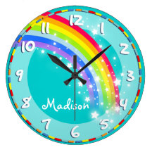Spaß scherzt Regenbogennamensaqua-Wanduhr