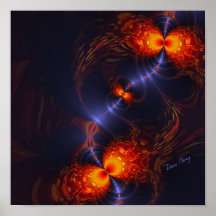Spaß-Tanz der Augen - Indigo-und Goldanblick Poster