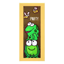 Spaßfrosch und -biene Party Einladung