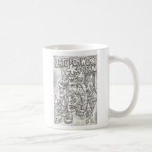 spät für Arbeit Kaffeetasse