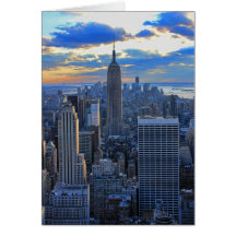 Später Nachmittag NYC Skyline als Sonnenunterganga Karte