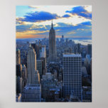 Später Nachmittag NYC Skyline als Sonnenunterganga Poster