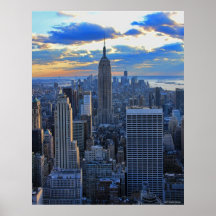 Später Nachmittag NYC Skyline als Sonnenunterganga Poster