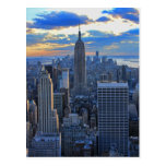 Später Nachmittag NYC Skyline als Sonnenunterganga Postkarten