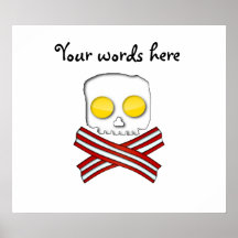 Speck und Ei-Totenkopf mit gekreuzter Knochen Poster