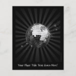 Spiegel-Disco-Ball auf Schwarzem Flyerbedruckung
