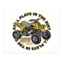 Spiele im Schmutz ATV Postkarte