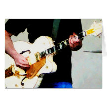 Spielen einer weißen Gitarre Karte