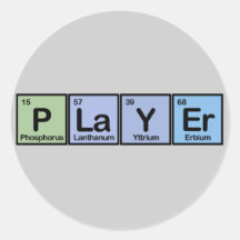 Spieler gemacht von den Elementen Runder Sticker