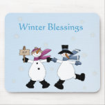 Spielerische Schneemänner Mousepad