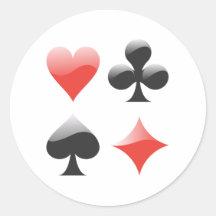 Spielkarten Farben playing cards suits Runde Sticker