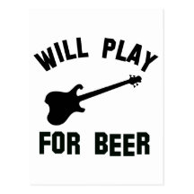Spielt die E-Gitarre für Bierentwürfe Postkarten