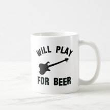 Spielt die E-Gitarre für Bierentwürfe Kaffee Tassen