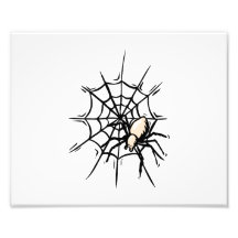 Spinne in Netzhalloween-Grafik Photodruck