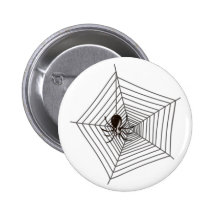 Spinne Spinnennetz Anstecknadelbutton