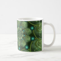 Spiral and Spheres Green Fraktal Teetassen