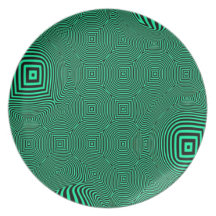 Spirals in green flache teller