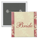 Spitze, Creme und Rose Button