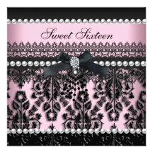 Spitze-Damast des Bonbon-16 rosa schwarzer der Per Individuelle Ankündigungen