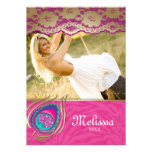 Spitze-Pfau-Absolvent-Mitteilungzebra-Rosa Ankündigung