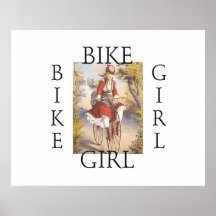 SPITZENfahrrad-Mädchen Plakatdruck