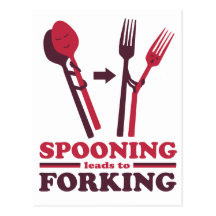 Spooning führt zum Gabeln die Romance Liebe Postkarten
