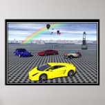 Sport-Autoballone Plakate