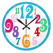 Sportliche bunte schicke blaue Ordnungs-Wanduhr
