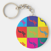 Sporttauchen-Pop-Kunst Schlüsselbänder
