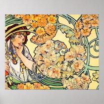 Sprache der Blumen durch Alphonse Mucha poster