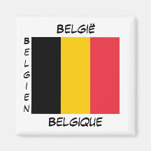 Sprachflaggen-Quadrat-Magnet Belgiens belgischer