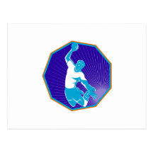 springender werfender Ball des Handballspielers Postkarten