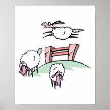 springender Zaun der Schafe Plakatdrucke