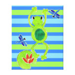 Sprungs-Frosch-Streifen-eingepackter Rand-Leinwand Gespannter Galerie Druck