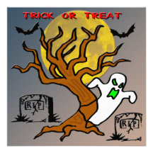 Spuk Baum-Geist-Halloween-Einladung