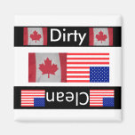 Spülmaschinenmagnet Flagge USA Kanada schmutziger 
