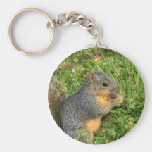 Squirrel Eating Nut Key Chains