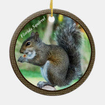 Squirrel Ornaments with Golden Squirrel on Back