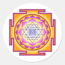Sri Chakra Göttin Shri Lalitha Tripura Sundari Runde Aufkleber