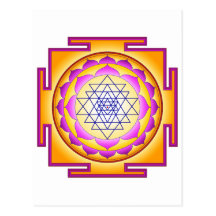Sri Chakra Göttin Shri Lalitha Tripura Sundari Postkarten