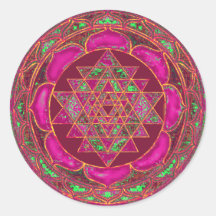 Sri Lakshmi Yantra Mandala Runde Aufkleber