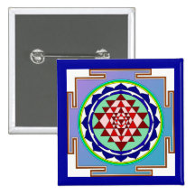 Sri Yantra Knopf Anstecknadel