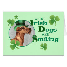 St Patrick Tag irisches Terrier Grußkarte