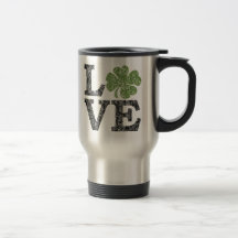 St Patrick Tag mit LIEBE Kleeblatt Tee Tassen
