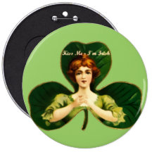 St Patrick Tagesknopf - Vintages Bild Buttons