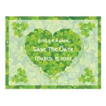 St Patrick Tagirisches wedding Save the Date Postkarte