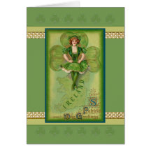 St Patrick Vintages Bild Tagesder karte mit Mädche